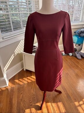 Stella McCartney Burgundy Midi Sheath Dress